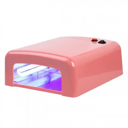 УФ лампа 36Ватт с таймером (розовый глянец)