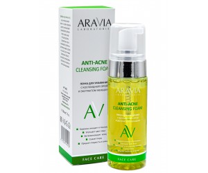 Пенка для умывания с коллоидной серой и экстрактом женьшеня ARAVIA Laboratories Anti-Acne Cleansing Foam, 150 мл