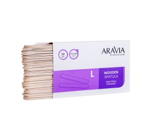Шпатели деревянные ARAVIA Professional одноразовые, размер L, 50 шт