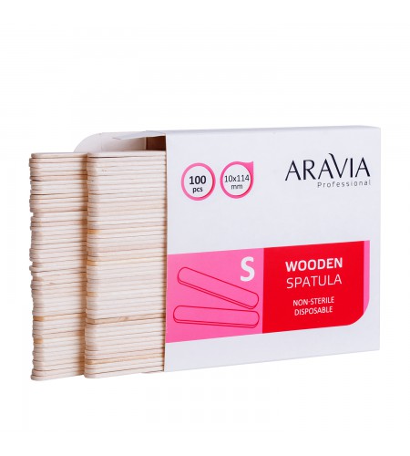 Шпатели деревянные ARAVIA Professional одноразовые, размер S, 100 шт