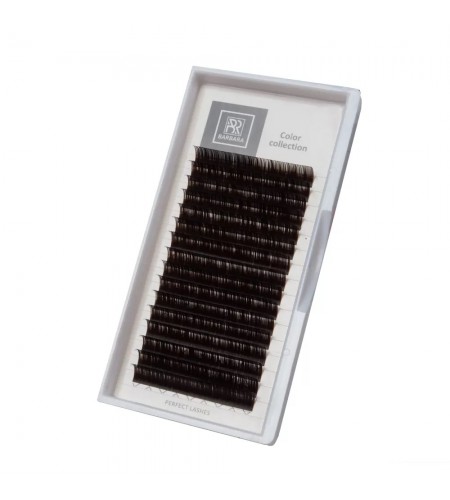 Тёмно-коричневые ресницы BARBARA, 11мм, D, 0.07, Горький шоколад, 16 линий
