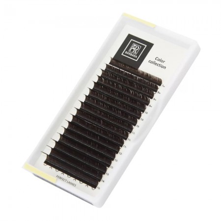 Тёмно-коричневые ресницы BARBARA, микс 7-15мм, L+, 0.07, Горький шоколад, 16 линий