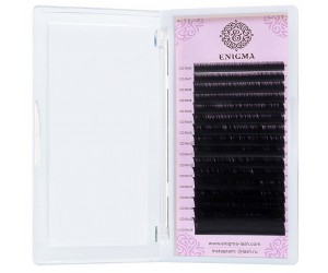 Черные ресницы Enigma, 8мм, D, 0.085, 16 линий