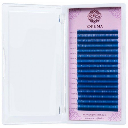 Ресницы Enigma, микс 7-13мм, C+, 0.1, Синий, 16 линий