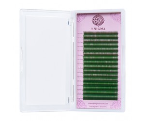 Ресницы Enigma, микс 8-13мм, D, 0.07, Зеленый, 16 линий