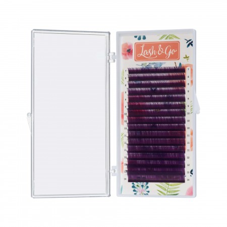 Ресницы Lash&Go, микс, 7-14мм, D, 0.1, Фиолетовый, 16 линий