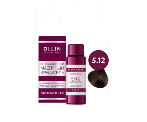 Безаммиачный масляный краситель для волос OLLIN MEGAPOLIS 5/12 светлый шатен пепельно-фиолетовый, 50 мл