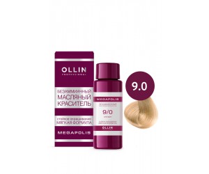 Безаммиачный масляный краситель для волос OLLIN MEGAPOLIS 9/0 блондин, 50 мл
