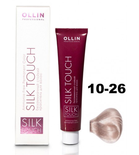 Безаммиачный стойкий краситель для волос OLLIN SILK TOUCH 10/26 светлый блондин розовый, 60 мл