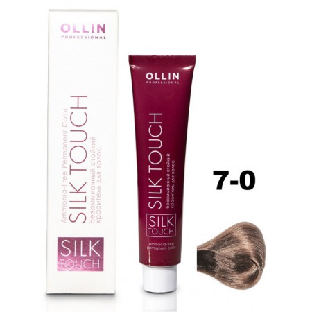 Безаммиачный стойкий краситель для волос OLLIN SILK TOUCH 7/0 русый, 60 мл