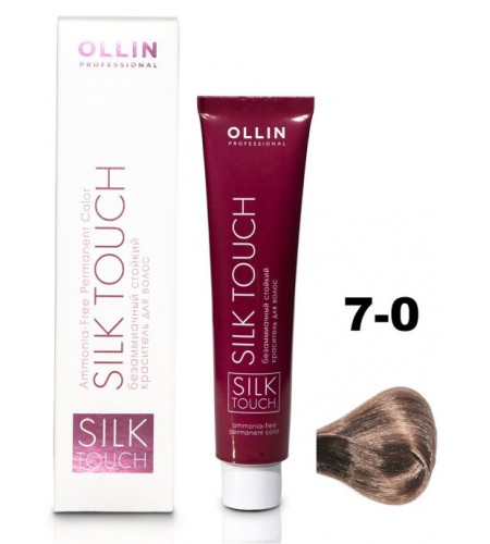 Безаммиачный стойкий краситель для волос OLLIN SILK TOUCH 7/0 русый, 60 мл