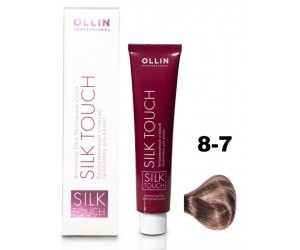 Безаммиачный стойкий краситель для волос OLLIN SILK TOUCH 8/7 светло-русый коричневый, 60 мл