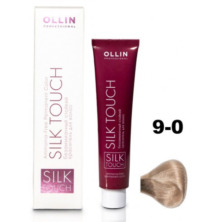 Безаммиачный стойкий краситель для волос OLLIN SILK TOUCH 9/0 блондин натуральный, 60 мл