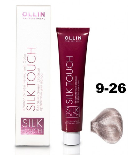 Безаммиачный стойкий краситель для волос OLLIN SILK TOUCH 9/26 блондин розовый, 60 мл