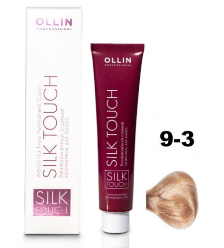 Безаммиачный стойкий краситель для волос OLLIN SILK TOUCH 9/3 блондин золотистый, 60 мл