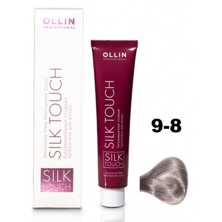 Безаммиачный стойкий краситель для волос OLLIN SILK TOUCH 9/8 блондин жемчужный, 60 мл