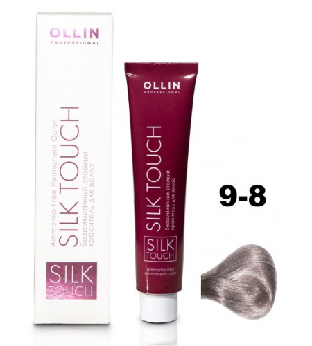Безаммиачный стойкий краситель для волос OLLIN SILK TOUCH 9/8 блондин жемчужный, 60 мл