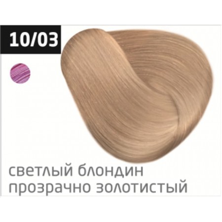 Перманентная крем-краска для волос OLLIN COLOR 10/03 светлый блондин прозрачно-золотистый, 60 мл