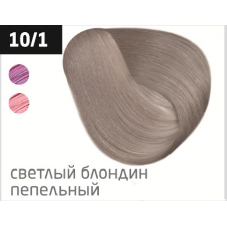 Перманентная крем-краска для волос OLLIN COLOR 10/1 светлый блондин пепельный, 100 мл