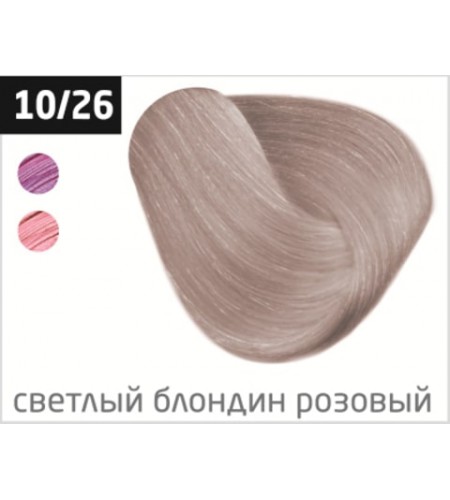 Перманентная крем-краска для волос OLLIN COLOR 10/26 светлый блондин розовый, 60 мл