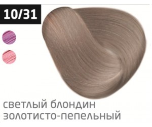 Перманентная крем-краска для волос OLLIN COLOR 10/31 светлый блондин золотисто-пепельный, 100 мл