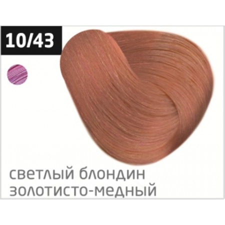 Перманентная крем-краска для волос OLLIN COLOR 10/43 светлый блондин медно-золотистый, 100 мл