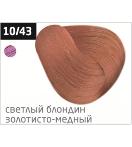 Перманентная крем-краска для волос OLLIN COLOR 10/43 светлый блондин медно-золотистый, 60 мл