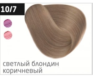 Перманентная крем-краска для волос OLLIN COLOR 10/7 светлый блондин коричневый, 100 мл