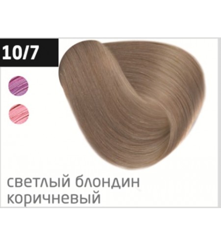 Перманентная крем-краска для волос OLLIN COLOR 10/7 светлый блондин коричневый, 100 мл