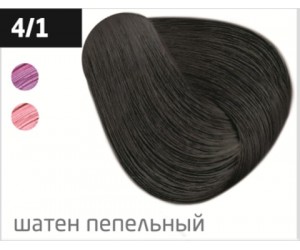 Перманентная крем-краска для волос OLLIN COLOR 4/1 шатен пепельный, 100 мл
