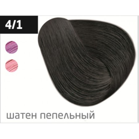 Перманентная крем-краска для волос OLLIN COLOR 4/1 шатен пепельный, 60 мл