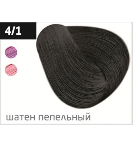 Перманентная крем-краска для волос OLLIN COLOR 4/1 шатен пепельный, 60 мл