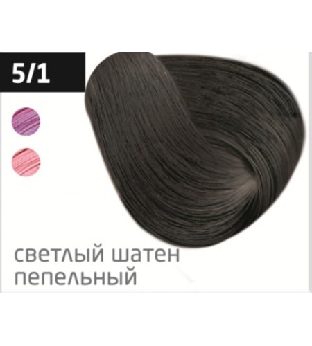 Перманентная крем-краска для волос OLLIN COLOR 5/1 светлый шатен пепельный, 100 мл