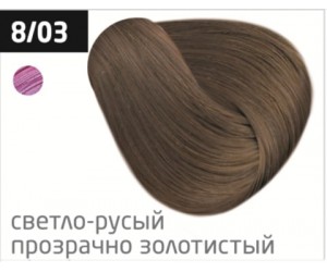 Перманентная крем-краска для волос OLLIN COLOR 8/03 светло-русый прозрачно-золотистый, 100 мл