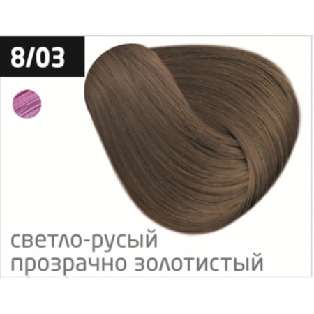 Перманентная крем-краска для волос OLLIN COLOR 8/03 светло-русый прозрачно-золотистый, 100 мл