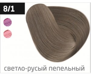 Перманентная крем-краска для волос OLLIN COLOR 8/1 светло-русый пепельный, 60 мл