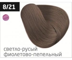 Перманентная крем-краска для волос OLLIN COLOR 8/21 светло-русый фиолетово-пепельный, 100 мл