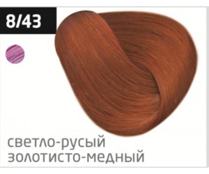 Перманентная крем-краска для волос OLLIN COLOR 8/43 светло-русый медно-золотистый, 100 мл