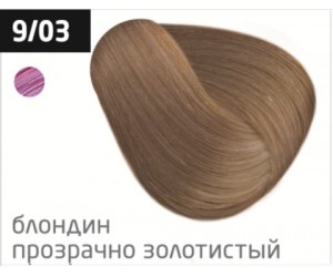 Перманентная крем-краска для волос OLLIN COLOR 9/03 блондин прозрачно-золотистый, 100 мл