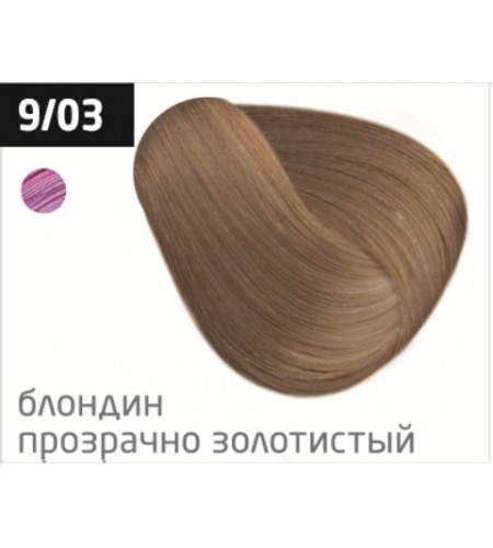 Перманентная крем-краска для волос OLLIN COLOR 9/03 блондин прозрачно-золотистый, 100 мл