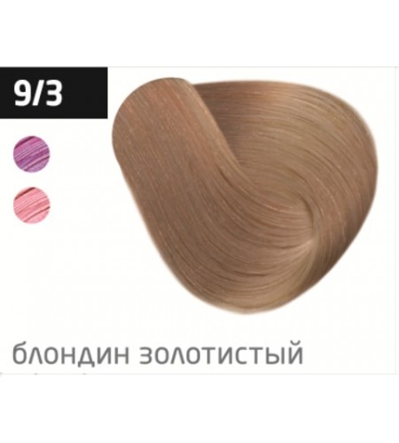 Перманентная крем-краска для волос OLLIN COLOR 9/3 блондин золотистый, 100 мл