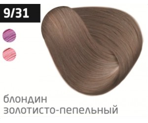 Перманентная крем-краска для волос OLLIN COLOR 9/31 блондин золотисто-пепельный, 100 мл