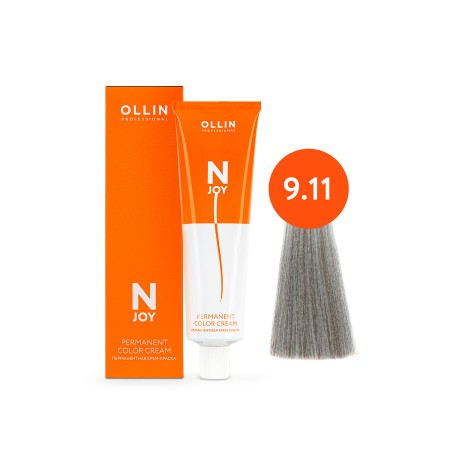 Перманентная крем-краска для волос OLLIN N-JOY 9/11 - блондин интенсивно-пепельный, 100 мл