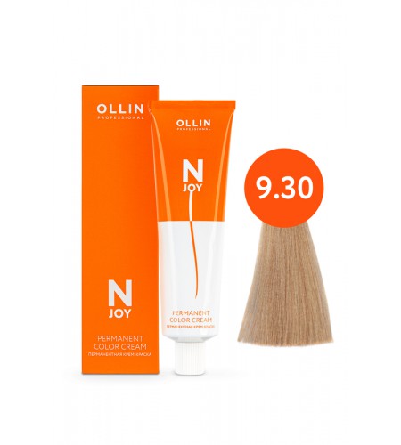 Перманентная крем-краска для волос OLLIN N-JOY 9/30 – блондин золотистый, 100 мл