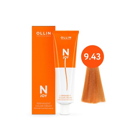 Перманентная крем-краска для волос OLLIN N-JOY 9/43 – блондин медно-золотистый, 100 мл