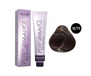 Перманентная крем-краска для волос OLLIN PERFORMANCE 0/11 пепельный, 60 мл