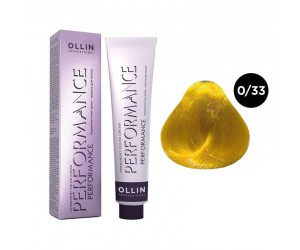 Перманентная крем-краска для волос OLLIN PERFORMANCE 0/33 желтый, 60 мл