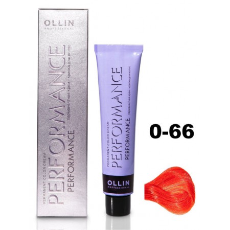 Перманентная крем-краска для волос OLLIN PERFORMANCE 0/66 красный, 60 мл