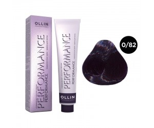 Перманентная крем-краска для волос OLLIN PERFORMANCE 0/82 сине-фиолетовый, 60 мл