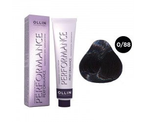 Перманентная крем-краска для волос OLLIN PERFORMANCE 0/88 синий, 60 мл